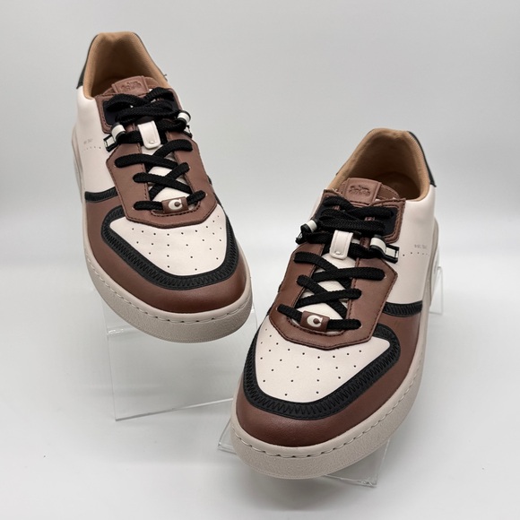 Coach CitySole Court Sneakers Men’s 10D Brown Black White Leather Low Top Shoes - Picture 2 of 16